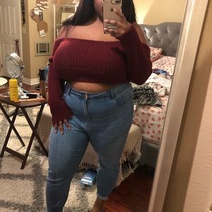 Plus Off The Shoulder cropped sweater